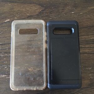 Sleek Black Protective Phone Case with Clear Cover